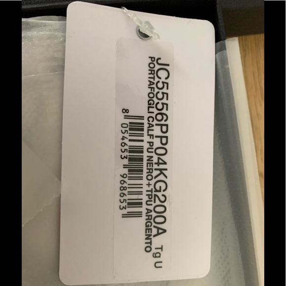 🆕 Love Moschino Authentic Metallic Hearts Wallet Black And Silver NWT - Picture 12 of 15